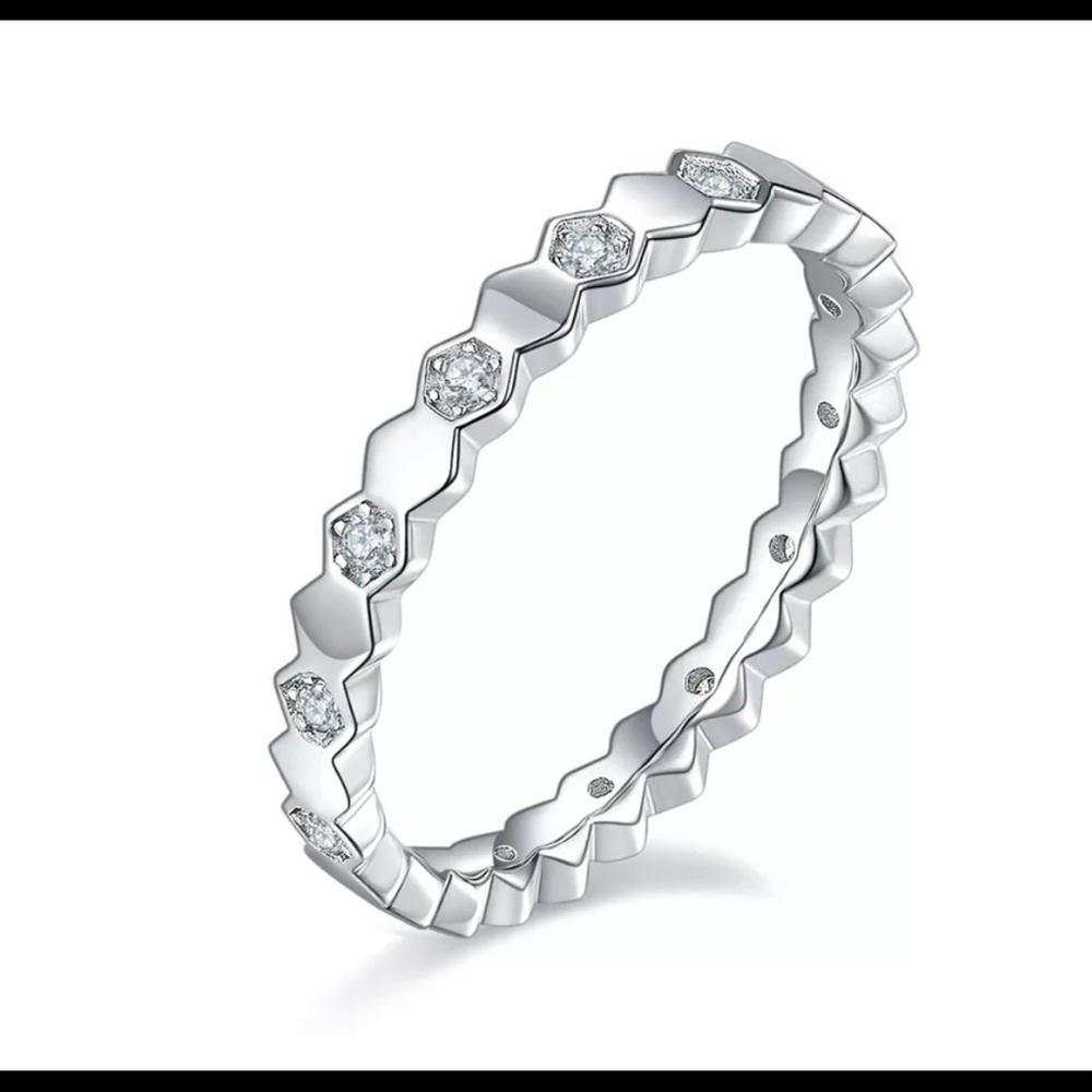 Moissanite wedding band
